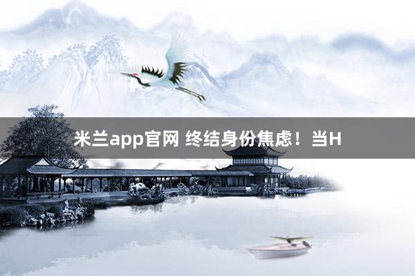米兰app官网 终结身份焦虑！当H