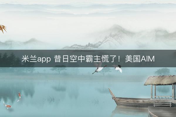 米兰app 昔日空中霸主慌了！美国AIM